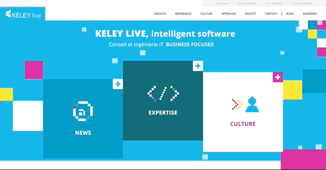 Transition between slides on Keley Live Website